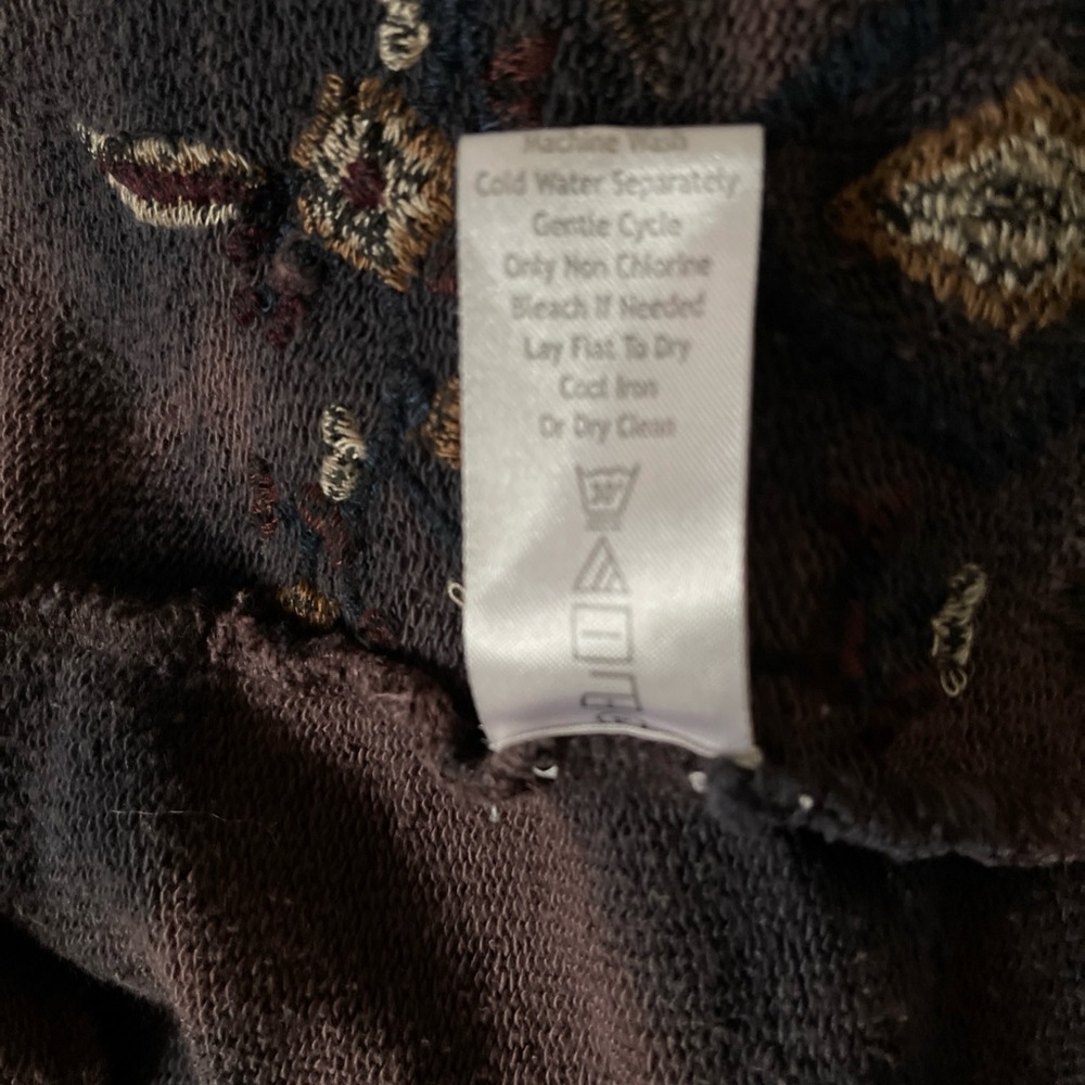 Caite Embroidered Hooded Cardigan Jacket Boho Floral Open Front Duster Cozy XL - Picture 12 of 12
